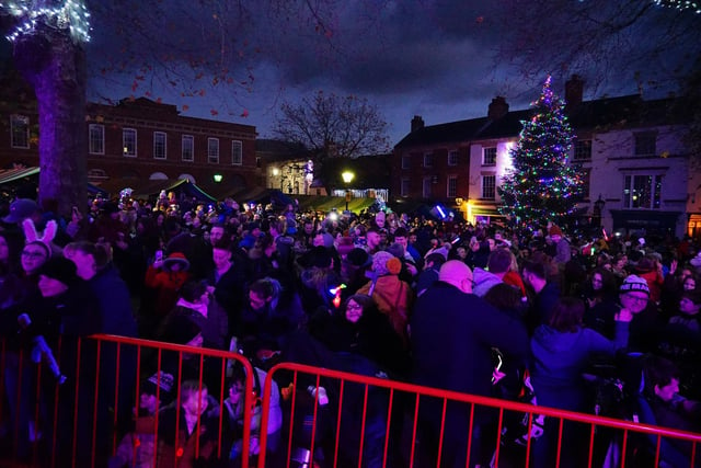 Crowds gathering for the Christmas lights switch-on on Sunday