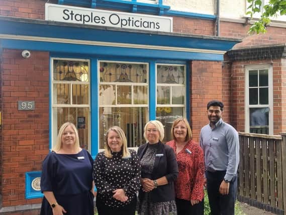 The team outside Staples Opticians.