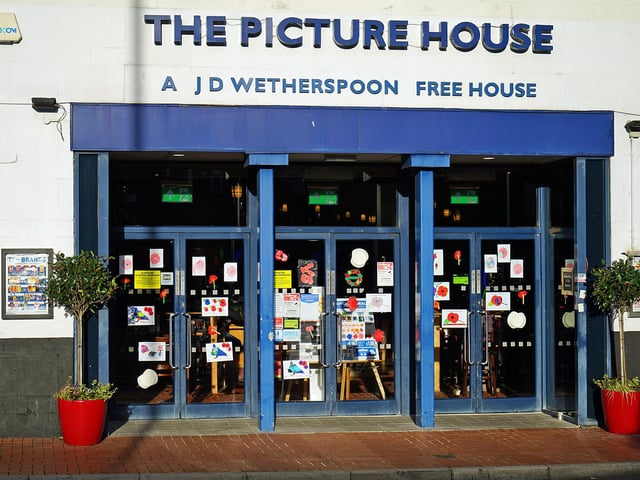 Pictures from local schoolchildren are displayed at the entrance to the pub.