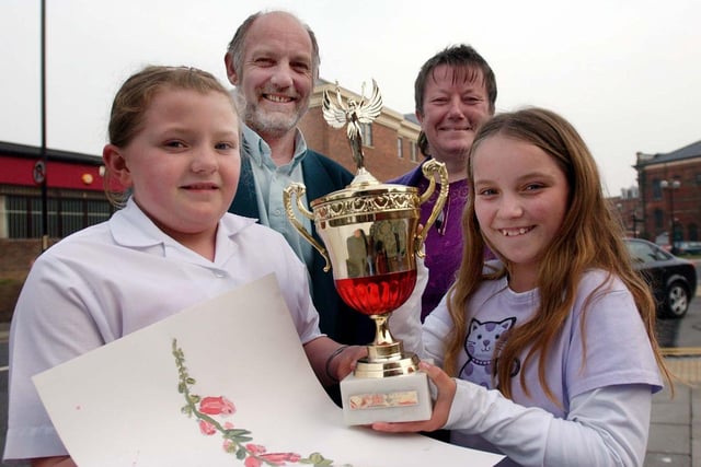 All smiles for these 2003 winners of an art competition in Hartlepool. Recognise them?