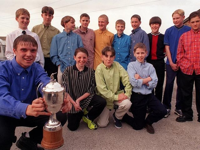 Sheffield Schools FA awards at Handsowrth WMC. Pictured the boys U-13 team, with captain, Chris Shirtcliffe (left), June 1998