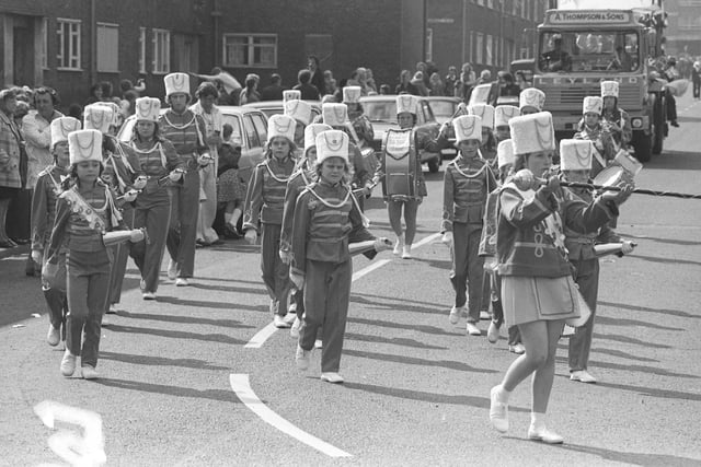 Humbledon Hussars Juvenile Jazz Band marching  in 1976. Were you in the band?