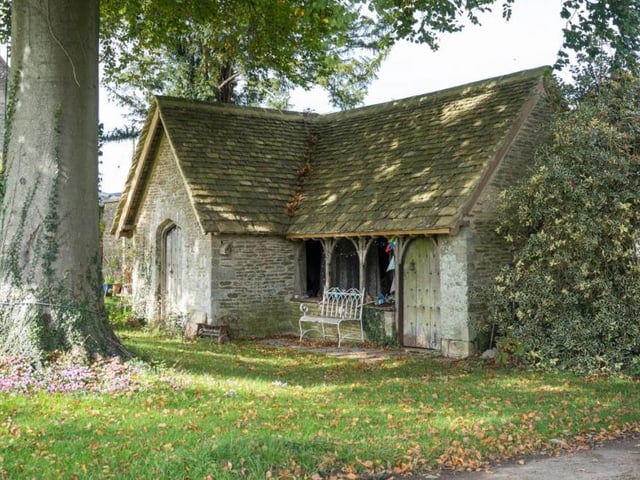 A whole host of additional buildings on the Elmestree estate include this summer house. There is also a 17th century farmhouse, which can be used as a home in its own right, a cart shed, stable block, cow shed and farm buildings, many of them built with traditional Cotswold stone.