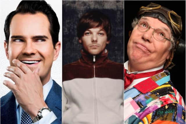 Jimmy Carr, Louis Tomlinson and Roy 'Chubby' Brown are all due to appear at The Dome.