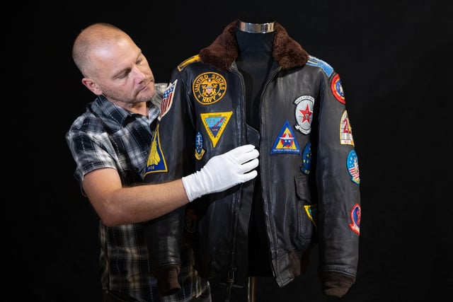 Pete 'Maverick' Mitchell's (Tom Cruise) Bomber jacket from the 1986 film 'Top Gun' (estimate £12,000-£16,000).
