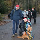 Peter Taylor and his family took part in the 'Santa Paws' sponsored walk through Endcliffe Park and Porter Valley to raise money for the Sheffield-based charity Support Dogs