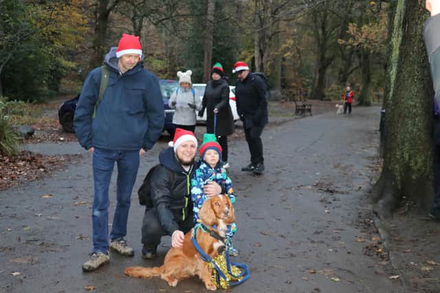 Peter Taylor and his family took part in the 'Santa Paws' sponsored walk through Endcliffe Park and Porter Valley to raise money for the Sheffield-based charity Support Dogs