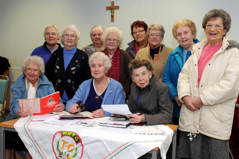 Cleadon Park Townswomen's Guild in the spotlight. Seated left to right are president Lilian Orr, chair Britta Daly, and secretary Joan Osbourne, with some of the members. But who can tell us why they made the headlines 8 years ago?