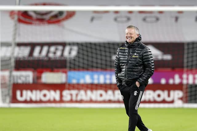 Chris Wilder is preparing Sheffield United for their FA Cup tie against Plymouth Argyle: Darren Staples/Sportimage