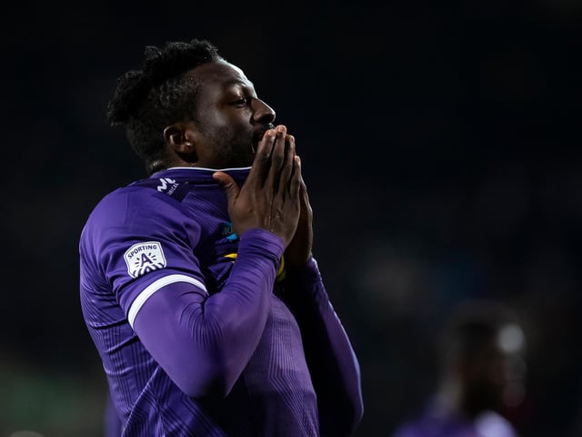 The 25-year-old striker has scored three goals in 13 league appearances this term and has played in Portugal and Finland before moving to Belgium. The former Cameroon under-20s international is yet to sign a new deal for Beerschot. (Photo by KRISTOF VAN ACCOM/BELGA MAG/AFP via Getty Images)