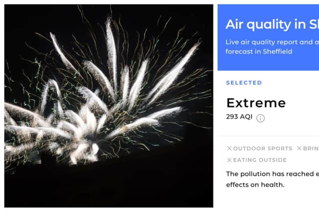 Air pollution in Sheffield reached 'extreme' levels on Bonfire Night (photos by AFP via Getty Images/Plume Labs)