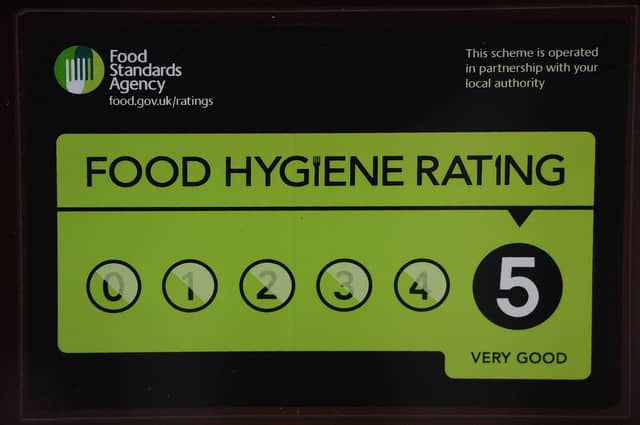 Food hygiene is rated from zero to five.
