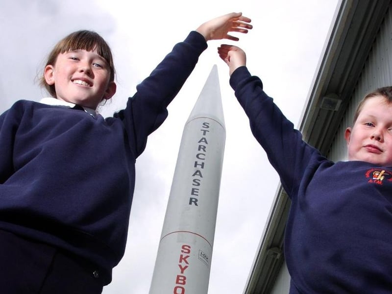Katherine Hill and Andrew Martin were loving every minute of the Mission To Space Day at Easington Colliery Primary School 16 years ago.
