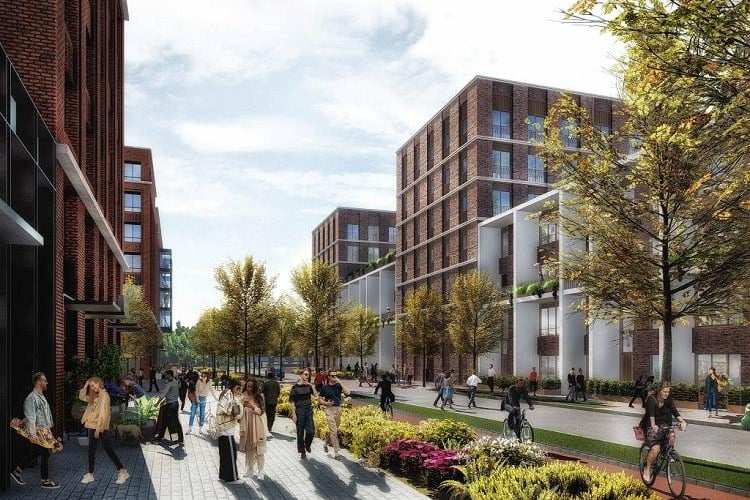 The 43 acre, £500 million Edinburgh Park South development is set to be completed by 2024 and will include 1,737 homes, 78,756 m² of office space, shops, leisure facilities, a three-screen cinema and a 170 room aparthotel.