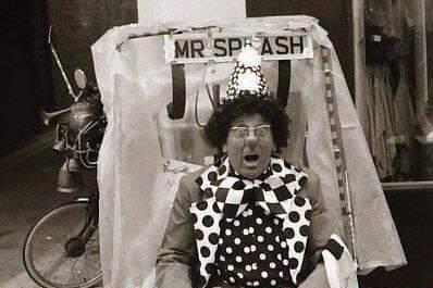 Mr Splash was famous for his funny faces and putting a smile on the faces of all who met him.