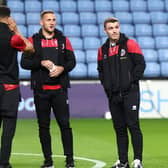 Ben Osborn, Billy Sharp and John Fleck of Sheffield United: Darren Staples / Sportimage