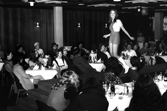 The latest style on show at a Joplings fashion show in the early 1970s. Photo: Bill Hawkins.