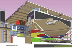 Architect James Burland's plans for a 3,000-seat 'Billiardrome' arena in Sheffield to host World Snooker Championship (pic: Burland Aura Planning 2022)