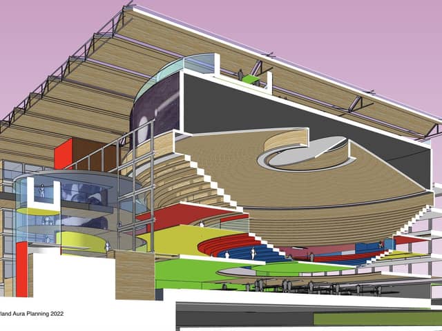 Architect James Burland's plans for a 3,000-seat 'Billiardrome' arena in Sheffield to host World Snooker Championship (pic: Burland Aura Planning 2022)