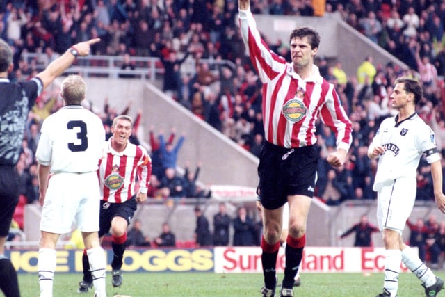 Niall Quinn during a match against Sheffield United at the Stadium of Light.