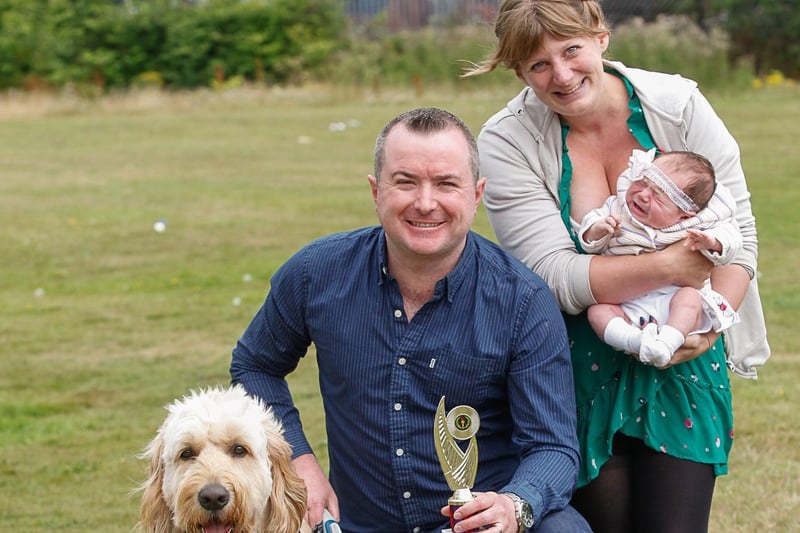 Drew and Nicci Miller with daughter Nyome and dog Thor, awarded Best In Show. Picture: Scott Louden.