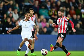 Kyle Naughton of Swansea City in action against his old club Sheffield United: Ashley Crowden / Sportimage