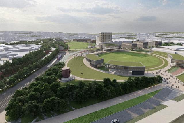 A new cricket oval will stand at the centre of real estate development by Kevin McCabe's Scarborough Group International at Sheffield Olympic Legacy Park.