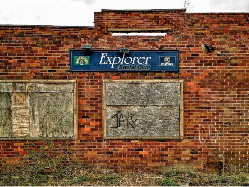 The club has been boarded up for many years.