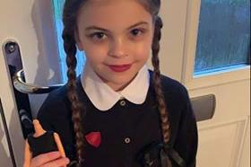 Dolly Mai Murdoch, 8, from Hilsea went as Wednesday Addams for World Book Day.