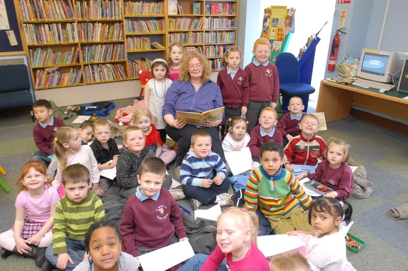 Pupils looked like they were loving this storytime session with Carol Hall as part of World Story Day 13 years ago.