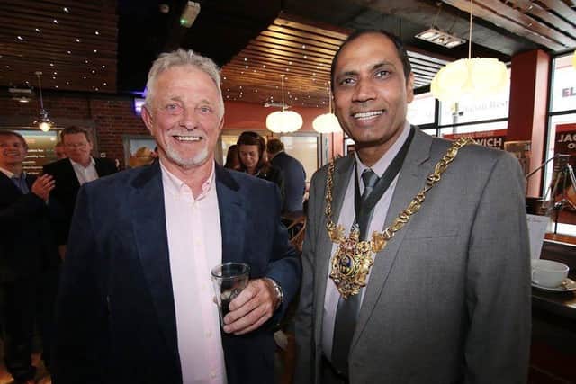 Silver Healthcare boss Roy Young with former Lord Mayor of Sheffield, Councillor Talib Hussain.