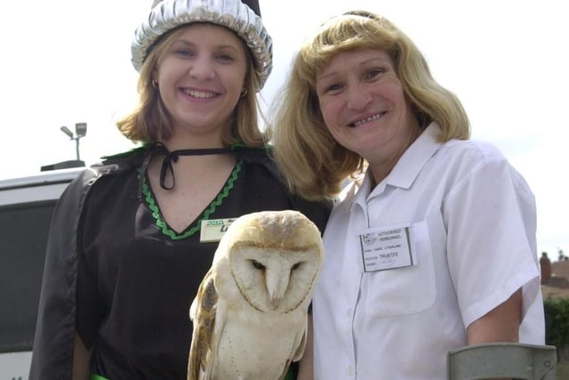 Asda's own harry Potter witch Lucy Clements got a closer look at a Little Owl along with Carol Litherland in 2003