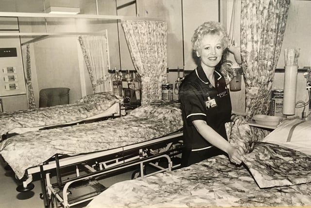 In May 1995, the hospital opened its Rolls Royce Suite for patients of its second day case theatre. Pictured is Sister Marion Fisher.