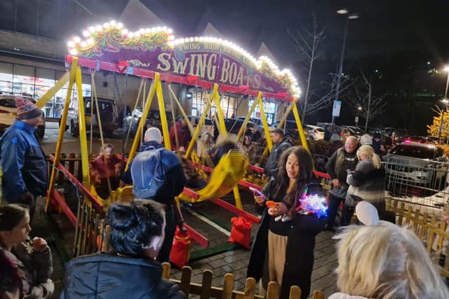 The swing boats proved popular at the Fox Valley lights switch on. Picture: National World