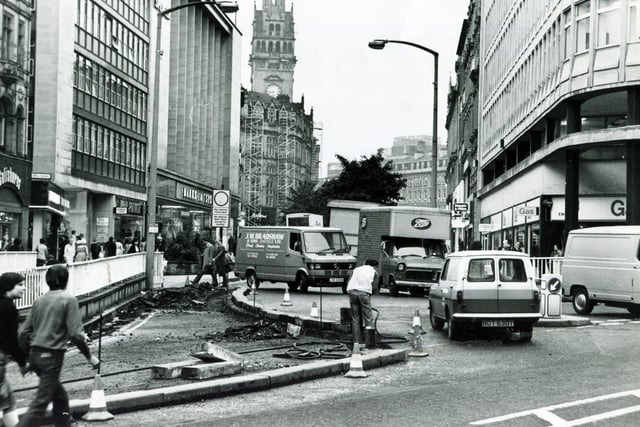 Traffic problems during the Fargate redevelopment, October 7, 1981