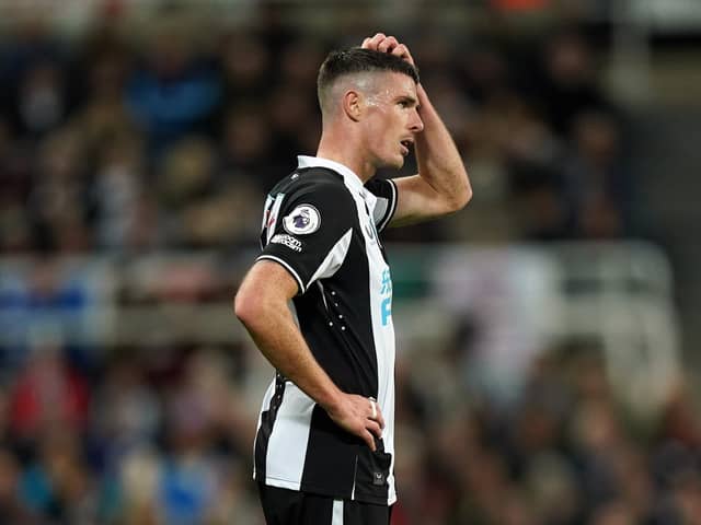 Ciaran Clark in action for Newcastle, before being told he could leave by Eddie Howe