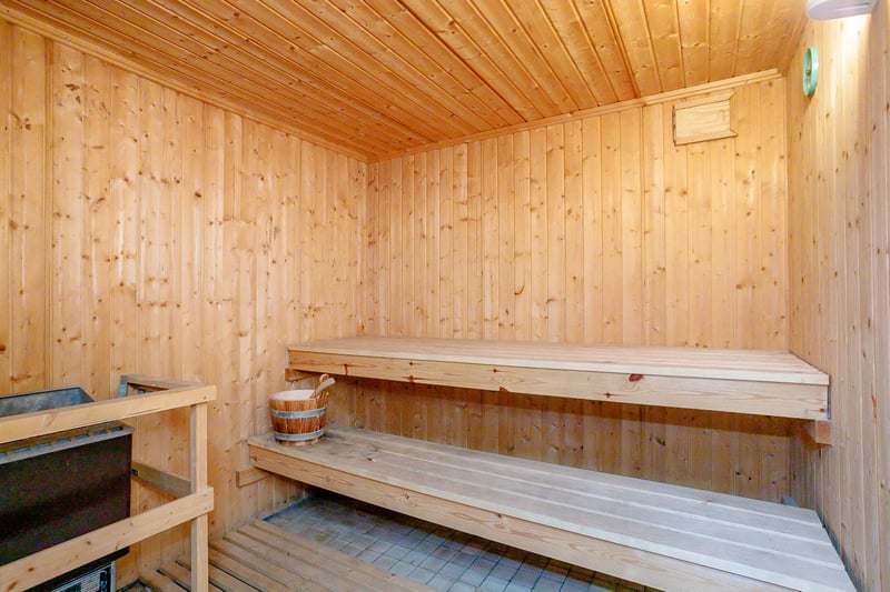Get that spa feeling by relaxing in the sauna