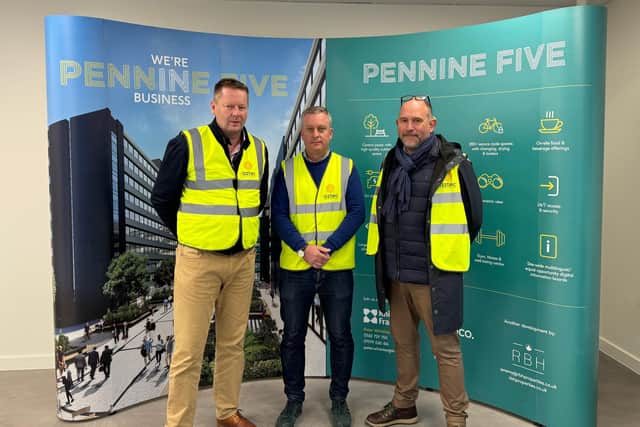 Left to right: Jeremy Hughes (RBH Properties), Enda Duffy (Aztec Construction) and Tim Bottrill (colloco)