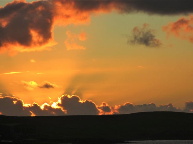 A gorgeous sunrise created a sky fit for renaissance cherubs on Shetland's mainland in Hoswick (photo: @sheenaghpugh).