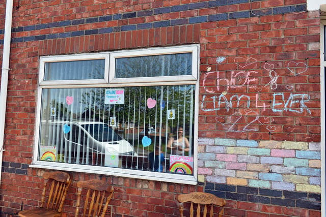 A home in Simonside was decorated in pink and blue for Chloe and Liam.