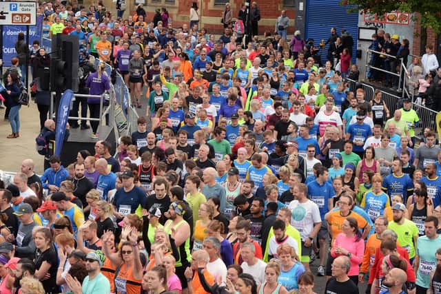 Thousands of participants gather at the Start and Finish on Arundel Gate in 2019.