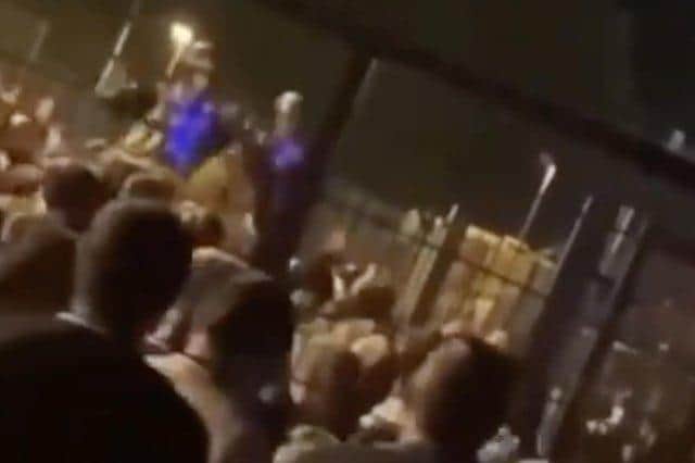 Disorder after the Swansea City vs Sheffield United match on Saturday night (pic via Twitter/@joshccfc)