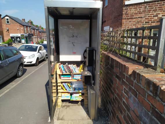 Sheffield telephone box has been transformed into  a community library.