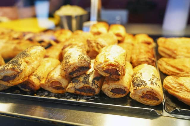 Some of the sausage rolls on sale at Roses. Picture Scott Merrylees