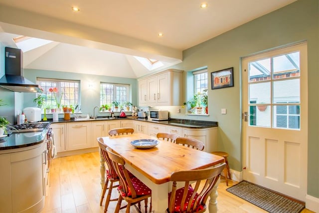 The breakfast kitchen has been extended and features granite work surfaces and timber flooring.