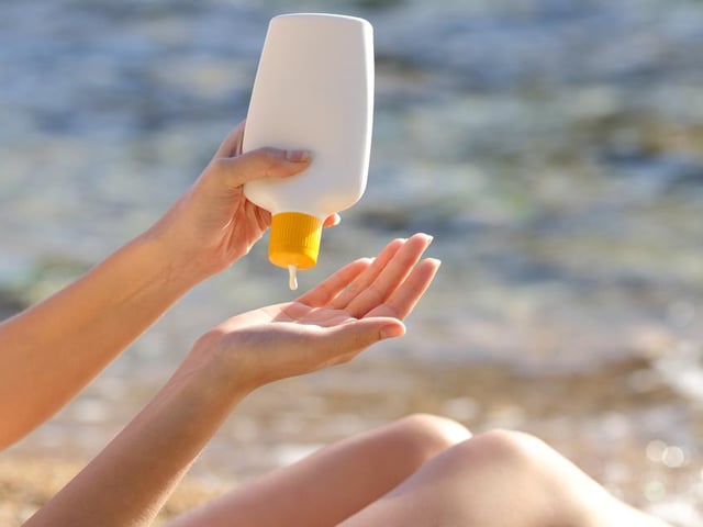 A small symbol, shaped like an open jar with a number inside, on the back of suncream indicates when the product should be used by. It is typically between 12 and 18 months (12M or 18M), after which the active ingredients begin to decompose and become ineffective.
