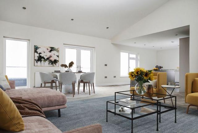 The open-plan kitchen and living room.
