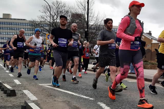 Runners pacing themselves as they roll out on the 2023 Sheffield Half Marathon