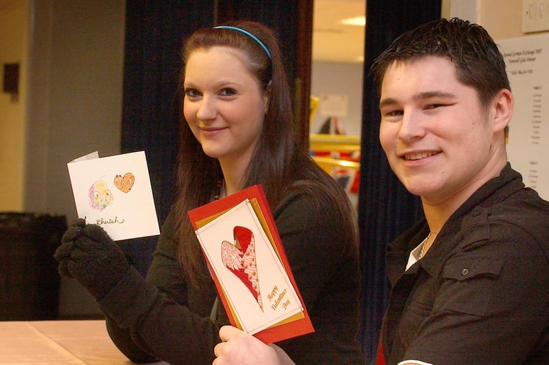 Valentine cards were on show at East Durham and Houghall College in 2007 but who can tell us more?