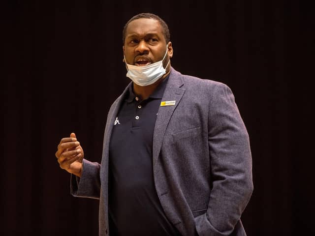 The majority of the Sheffield Sharks' 2021/22 roster are vaccinated, says head coach Atiba Lyons. Photo: Bruce Rollinson.